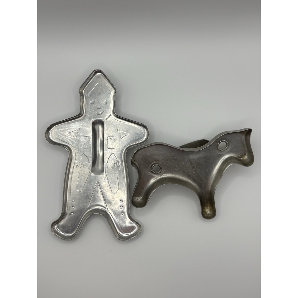 Vintage Metal Western Gingerbread Man & Horse Cookie Cutters